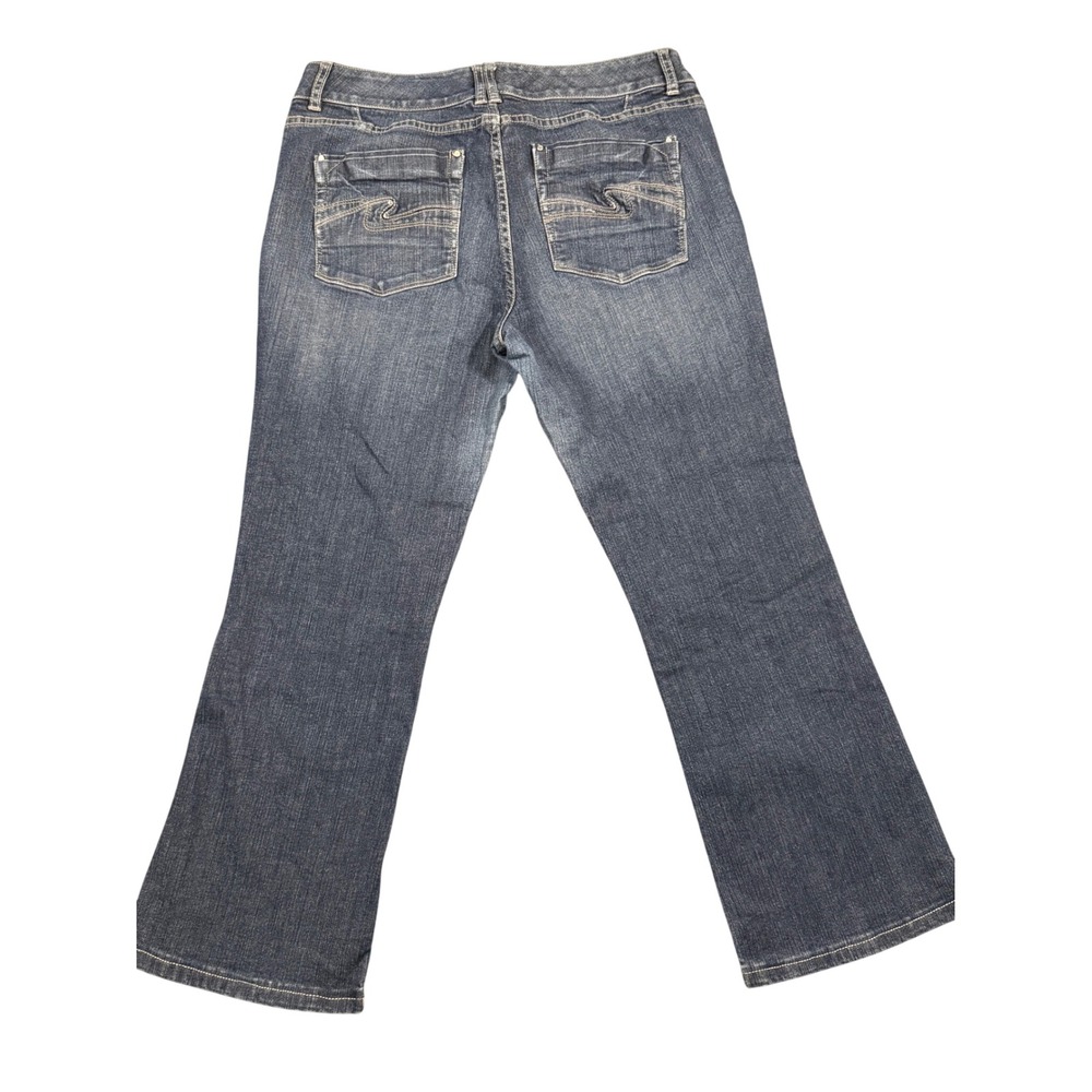 White House Black Market Women Contour Mid Rise Blue Denim Bootcut Jeans Sz 12R - Picture 2 of 6